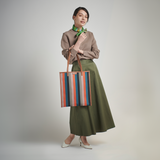 Leather Combination Tote<br>Candy Mint