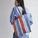 Leather Combination Tote<br>Candy Soda