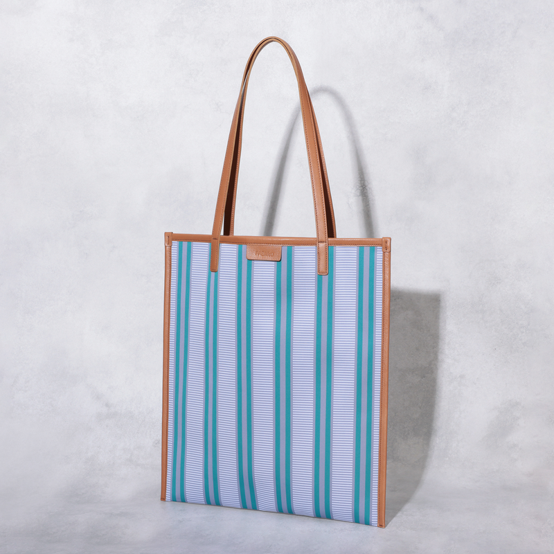 Leather Combination Tote<br>Candy Soda