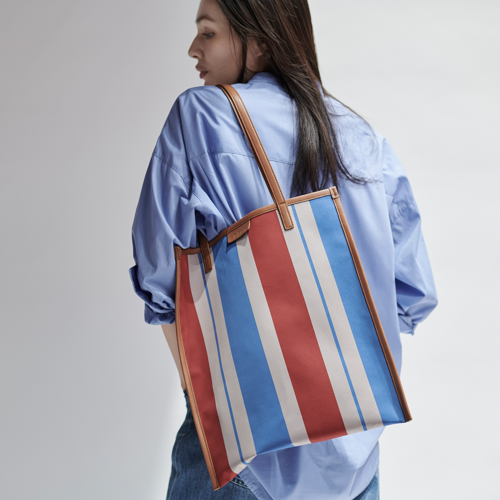 Leather Combination Tote Candy Soda – FAB.(dot)