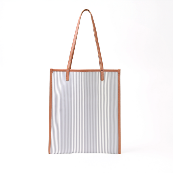Leather Combination Tote<br>Shadow light