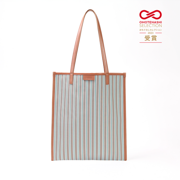 Leather Combination Tote<br>Candy Mint