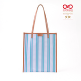 Leather Combination Tote<br>Candy Soda